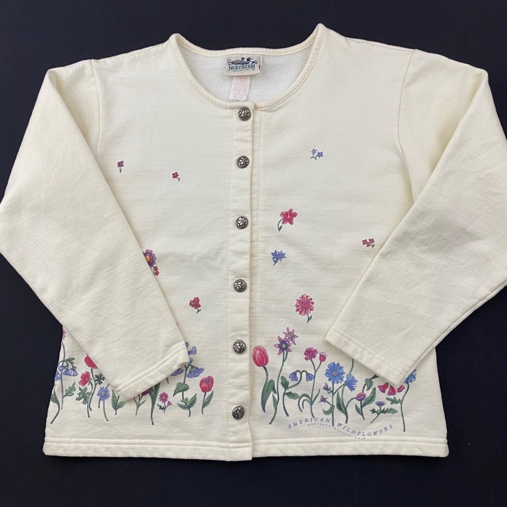 Vintage women’s flower sweater sz M
